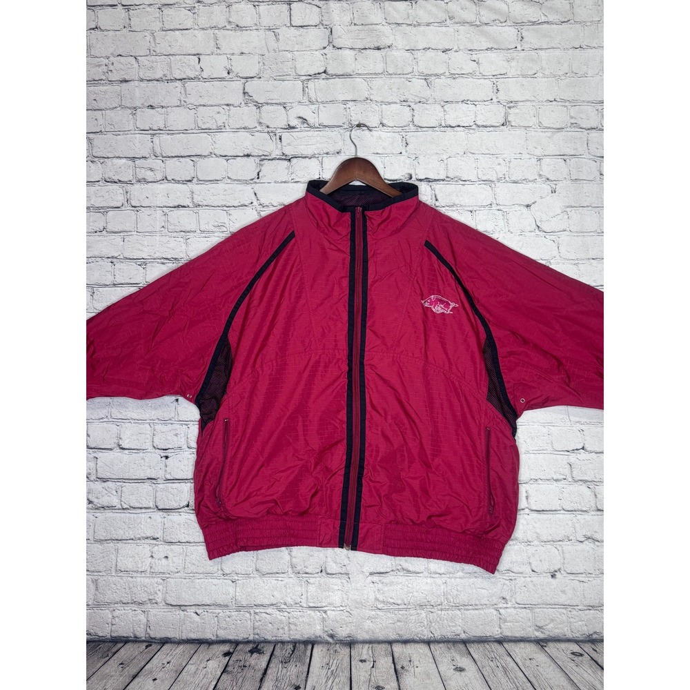 LOGO‎ 7 Arkansas Razorbacks Track Jacket Windbreaker Mens XXL Red